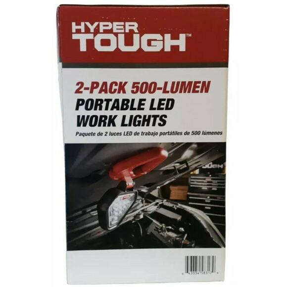 HyperTough 2-pack 500 Lumen Portable LED Work Light Model LM58317-2 Battery Op - Picture 4 of 5